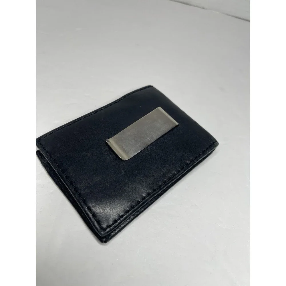 Tasso Elba Men's Black Lambs Leather Bifold Wallet